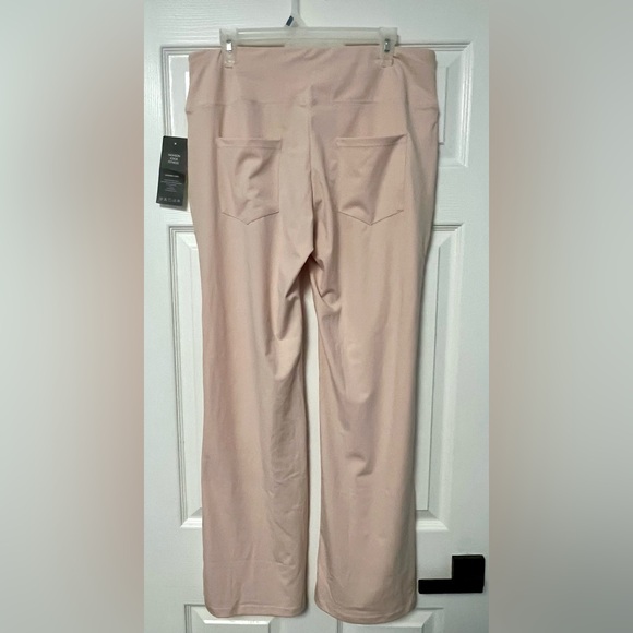 🆕 Yoga Fitness - Cream/Nude Pink Workout Athletic Flare Leggings/Pants w/Pockets - Picture 4 of 7